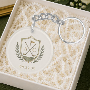 Blason de golf de mariage à monogramme élégant