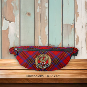 Blason du Clan Leslie sur tartan rouge