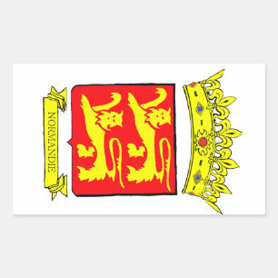 BLASON NORMANDIE RECHTECKIGER AUFKLEBER