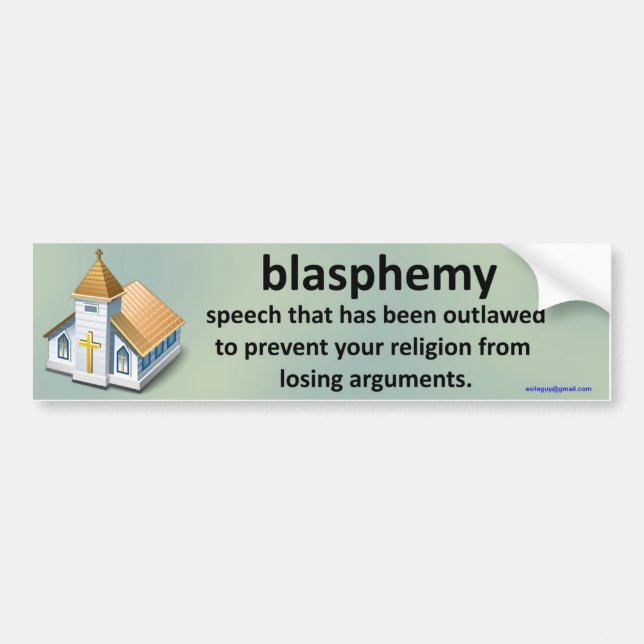 Blasphemie… Autoaufkleber (Vorne)