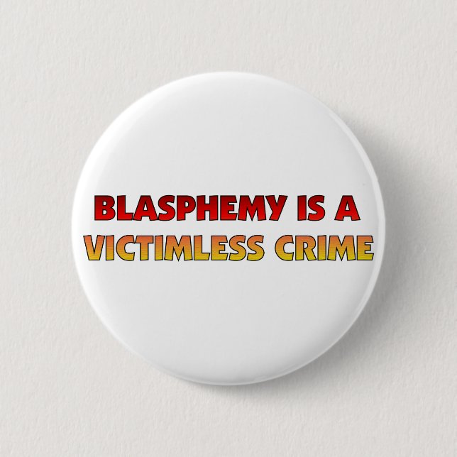 Blasphemie-Verbrechen ohne Opfer Button (Vorderseite)