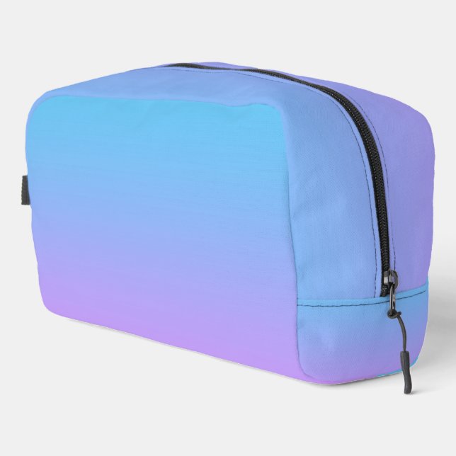 Blass Blau bis Lavender Ombre Gradient Muster Waschbeutel (Rechte Ecke)