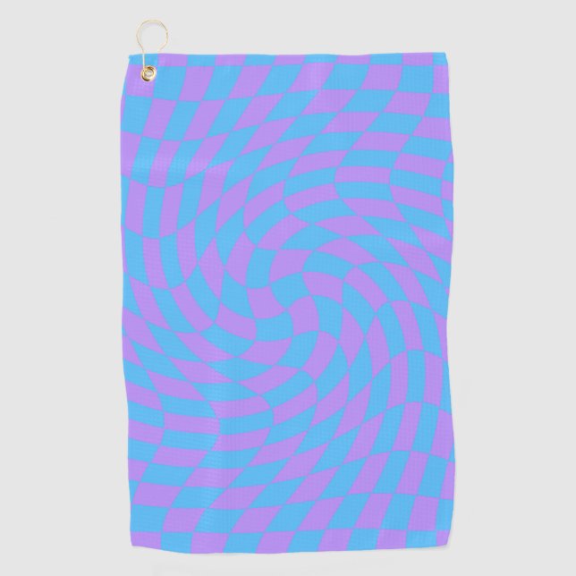 Blass Blau & Lavendel Wave Gestell Golfhandtuch (Vorderseite)
