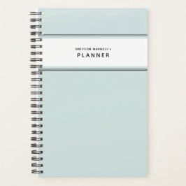 Blass Blau Schwarz und Weiß Minimaler Einfacher Pl Planer