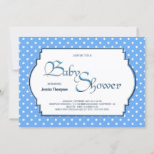 Blass Blau und Weiß Polka Dot Babydusche