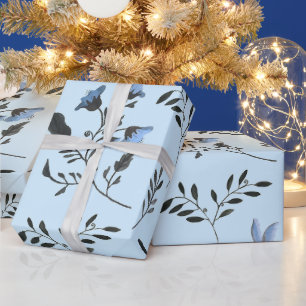Blass Blue Bluebells and Bluebirds Bluebirds Blume Geschenkpapier