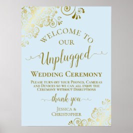 Blass Blue & Gold Unplugged Wedding Zeremonie Poster