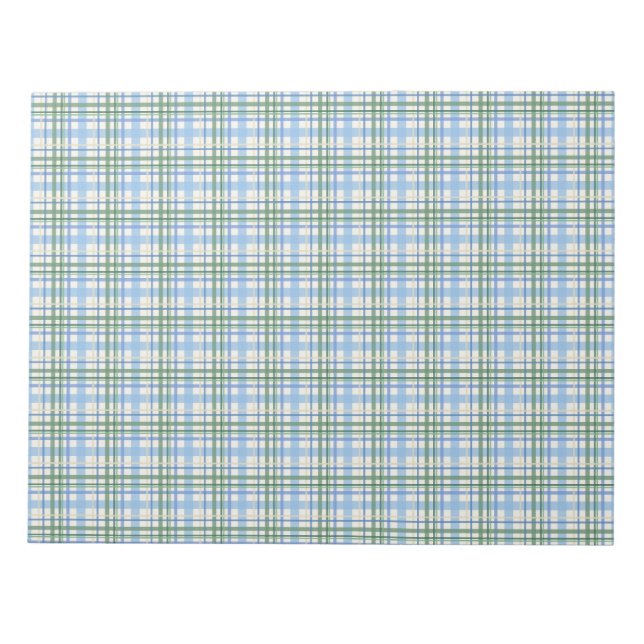 Blass Blue Green Kariert Holidays Card Umschlag Li Notizblock (Vorderseite)