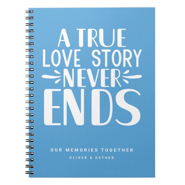 Blass Blue Liebe Story Ends Keepake Notebook Notizblock (Vorderseite)