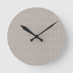 Blass Creme Falscher Diamant Strickmuster Klein Runde Wanduhr