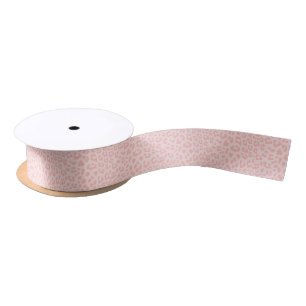 Blaß erröten rosa Leopard-Druck Satinband