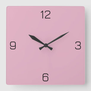 Blass Gray Raspberry E6B0C4 - Option zum Hinzufüge Quadratische Wanduhr