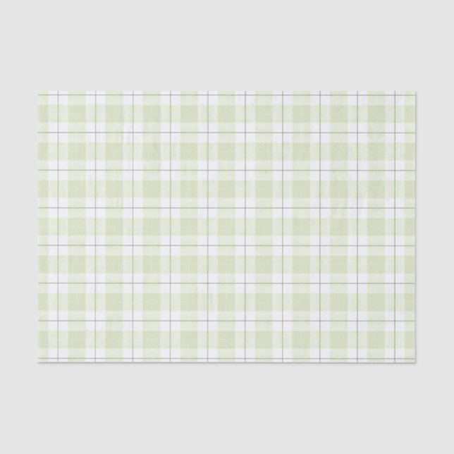 Blass Jade Karomuster Seidenpapier (Vorderseite)
