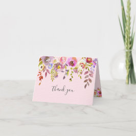 Blass Pink Aquarell Flora Babydusche Dankeskarte