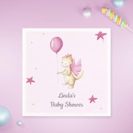 Blass Pink Baby Dragon mit Balloon Party Serviette