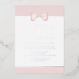 Blass Pink Bow Taufe Folieneinladung