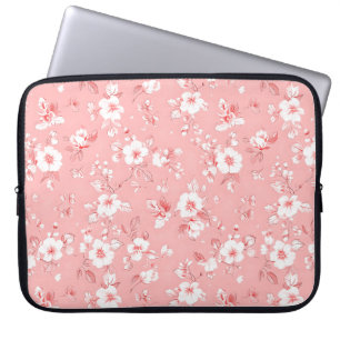 Blass Pink Country Stil Blumenmuster Laptopschutzhülle