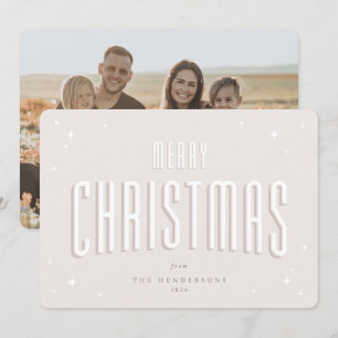 Blass Pink Frohe Weihnachten Retro Sterne Flaches 