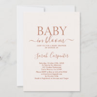 Blass Pink Minimal Boho Kinderdusche Einladung
