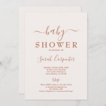 Blass Pink Minimal Boho Kinderdusche Einladung