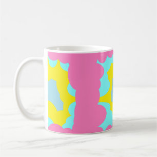Blass pinkfarbig, blau, groß, gemustert, trinkbar kaffeetasse