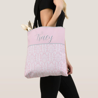 Blass rosa Damask Elegantes Minimalistisches Desig Tasche