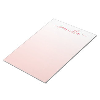 Blass rosa Farbverlauf Girly-Signatur Notizblock