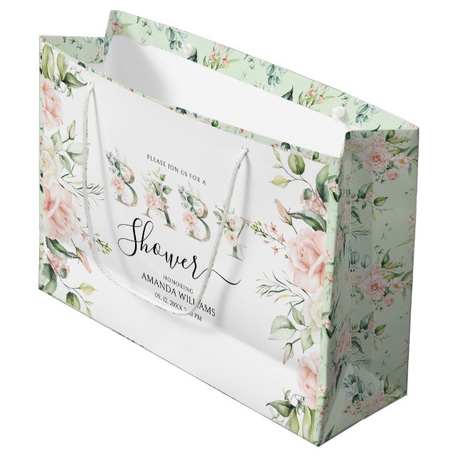 Blass Roses Blumenbriefe Kinderdusche Große Geschenktüte (Vorderseite Schrägansicht)