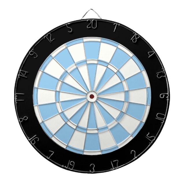 Blassblau Schwarz und Weiß Dartscheibe (vorne)