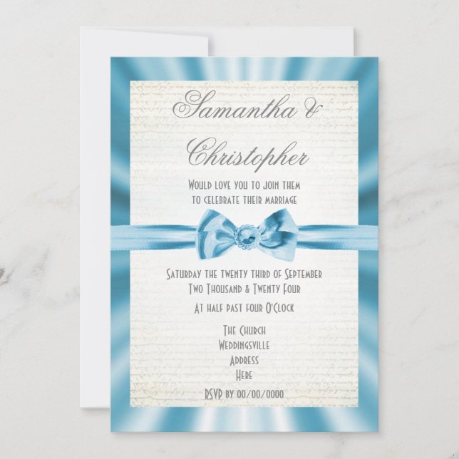 Blassblaue Band Einladung (Vorderseite)