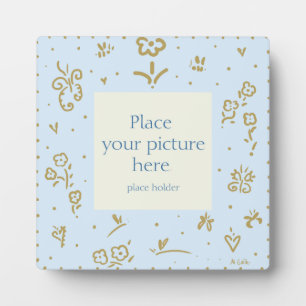 Blassblaue Flechtplakette aus Foto Fotoplatte