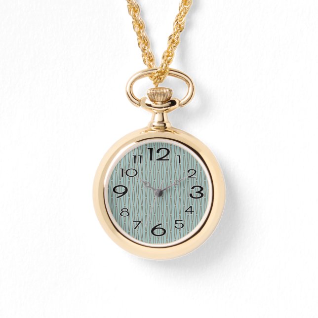 Blassblaue geometrische Wiederholung Armbanduhr (Vorderseite)