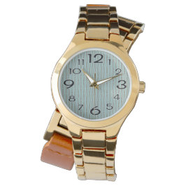 Blassblaue geometrische Wiederholung Armbanduhr