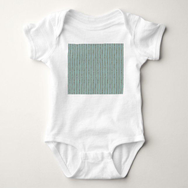 Blassblaue geometrische Wiederholung Baby Strampler (Vorderseite)