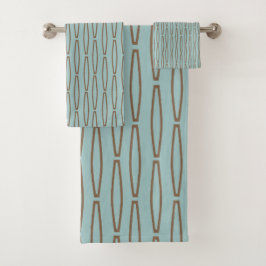 Blassblaue geometrische Wiederholung Badhandtuch Set