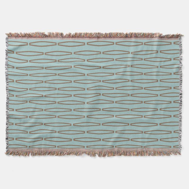 Blassblaue geometrische Wiederholung Decke (Vorderseite)