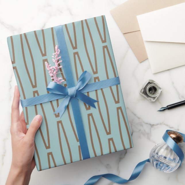 Blassblaue geometrische Wiederholung Geschenkpapier (Schenken)