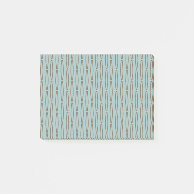 Blassblaue geometrische Wiederholung Post-it Klebezettel (Vorderseite)