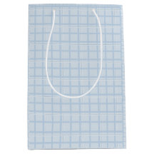 Blassblaue Karo-Geschenktasche | Modernes Minimali