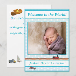 Blassblaue Polka-Dot Baby Boy Geburtsankündigung Ankündigung