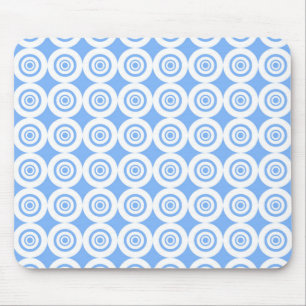 Blassblaue und weiße geometrische Muster Mousepad