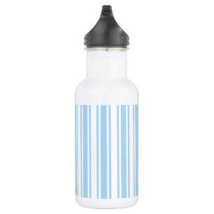 Blassblaue und weiße Streifen aus Süßigkeiten Edelstahlflasche