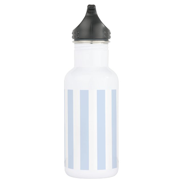 Blassblaue und weiße Streifen aus Süßigkeiten Edelstahlflasche (Rechts)