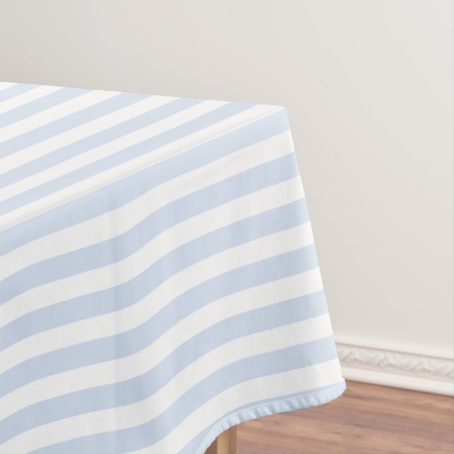 Blassblaue und weiße Streifen aus Süßigkeiten Tischdecke (Beispiel)