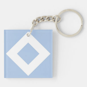 Blassblauer Diamant, feine weiße Grenze Schlüsselanhänger