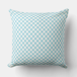 Blassblauer Weißer Karo Gingham Pattern Kissen