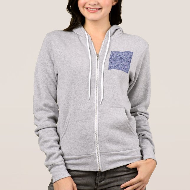 Blassblaues Cobbled Patchwork Terrazo Muster Hoodie (Vorderseite)
