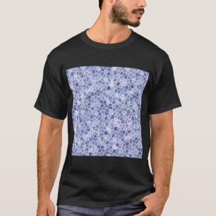 Blassblaues Cobbled-Patchwork Terrazo-Muster T-Shirt