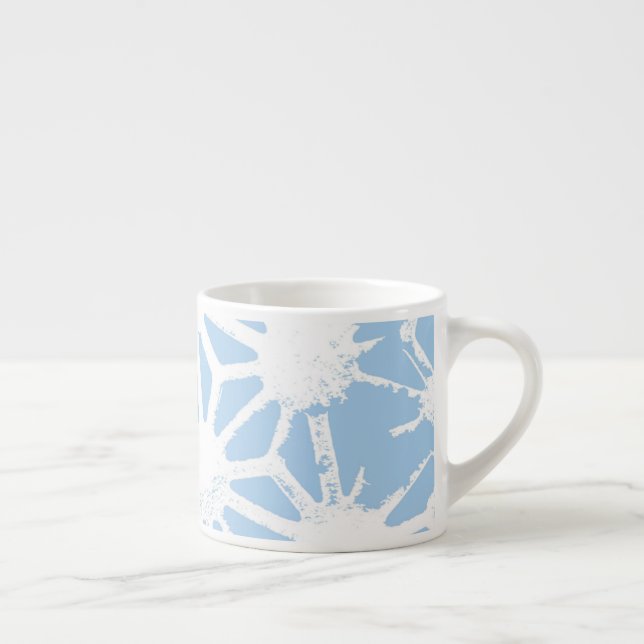 Blassblaues geometrisches Muster Espressotasse (Rechts)
