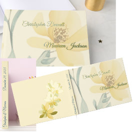 Blasse Butter Gelbe weiche blaue Blütenblume Hochz Gästebuch